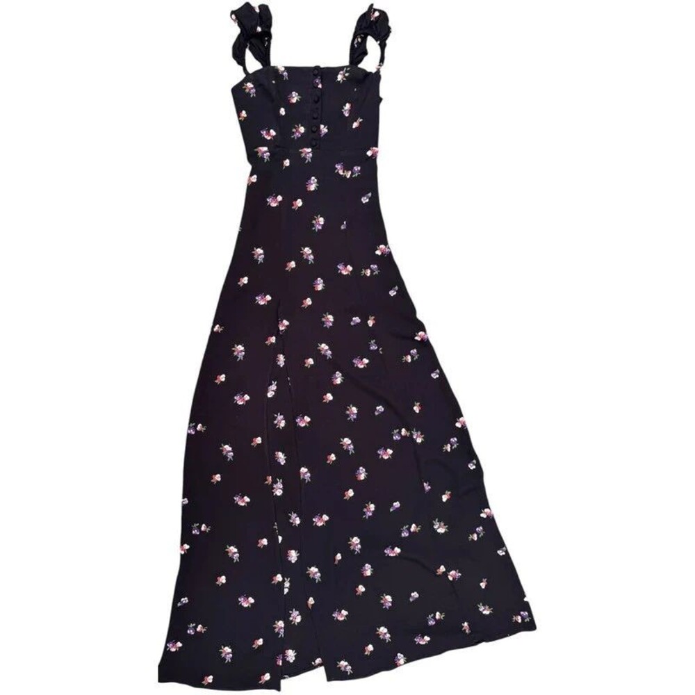 Flynn Skye Black Ditsy Floral Maxi Dress Cottagecore Coquette - XS